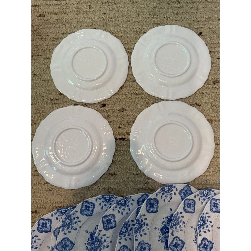 Le Cadeaux Moroccan Blue 24 Pc Set 12 Dinner Plates 12 Salad Plates